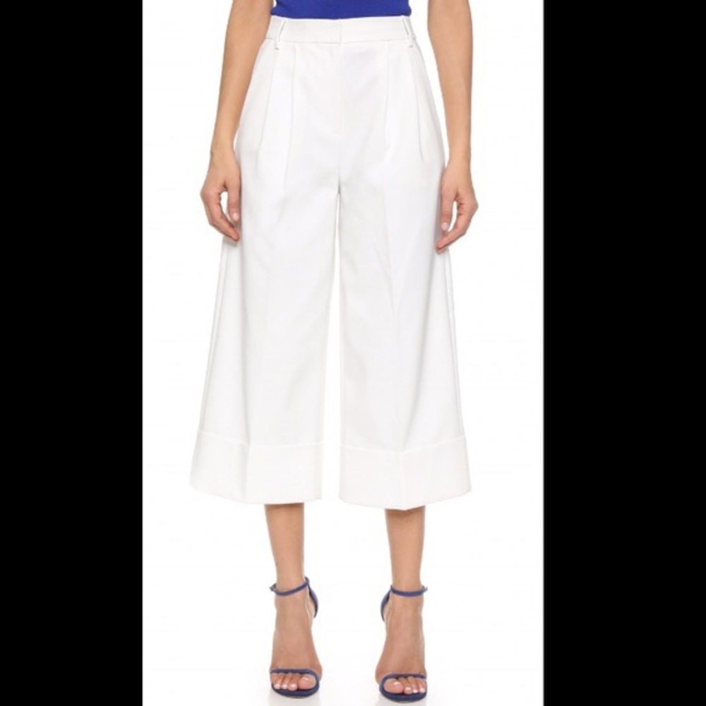 Tibi designer white gaucho pants pleated size O